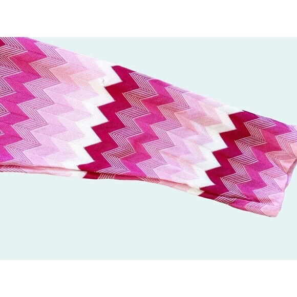 Vintage MARISA CHRISTINA Zig Zag Pink White Made In Italy V Neck Sz SM - Picture 6 of 8